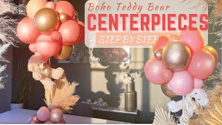 Adjustable Height Baby Shower Teddy Bear Centerpieces Bearly Wait Theme DIY Step By Step [upl. by Daenis]