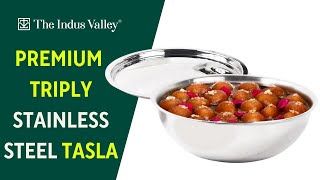 Triply Stainless Steel Tasla  Stainless Steel Cookware  Kadai with Lid  The Indus Valley [upl. by Navi]