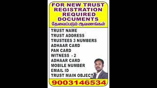 FOR NEW TRUST REGISTRATION REQUIRED DOCUMENTS  Legal Documents for Trust Registrationquot [upl. by Doolittle697]