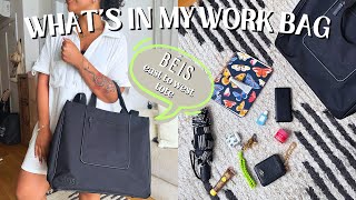 WHATS IN MY WORK BAG  Beis East to West Tote Review [upl. by Netnert318]