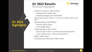 SERINUS ENERGY PLC  Q1 Results [upl. by Afirahs724]