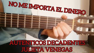 Como tocar No me importa el dinero de Los Autenticos Decadentes  Julieta Venegas en guitarra [upl. by Alrahs883]