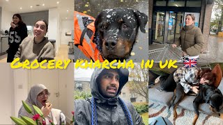 GROCERY KHARCHA IN UK 🛒  ANYA MADE STEAKS 🥩  SNOW IN CARDIFF  VLOG 470 [upl. by Dag2]