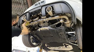 Porsche 718 Spyder JCR vs OEM exhaust comparison [upl. by Eeuqram]