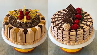 tutorial para decorado de pasteles con ganache de chocolate y dulce de leche [upl. by Llehcam]