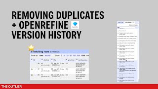 OpenRefine Part 2 Removing duplicates and version history [upl. by Eresed]