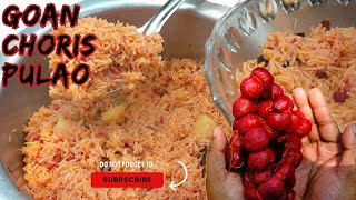 Goan chorizo pulao  Pork Sausage Pulao  Sausage Rice Goan Recipes  choris pulao chorizo pork [upl. by Aloysius]