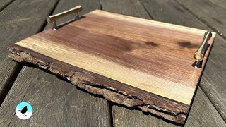 Book matched Walnut serving tray 🙂  chill build [upl. by Marjana]