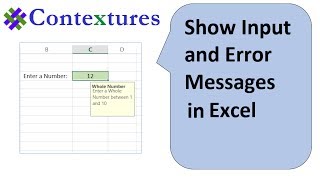 Show Input and Error Messages with Excel Data Validation [upl. by Bertina]