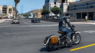 Riding a HarleyDavidson in GTA5 CineREALISM 3 2023 graphic mod [upl. by Platas462]