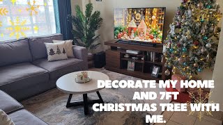 Decorate my home and 7ft Christmas tree with me [upl. by Eetsud452]