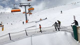 Ski Lift that turns before setting off  C36 Giggijoch  Solden April 2024 [upl. by Westland910]