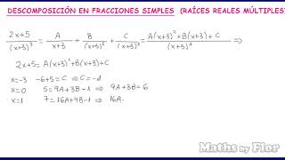 6 Descomposición en fracciones simples Raíces reales múltiples [upl. by Merdith]