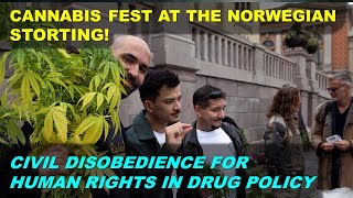 Cannabis Celebration at the Norwegian Parliament 220922 [upl. by Crotty881]