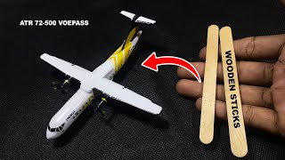 build airplane model from wooden sticks  ATR 72500 Voepass [upl. by Aloysia]