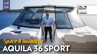 ENG AQUILA 36 SPORTS  Power Catamaran Review  The Boat Show [upl. by Bethel]