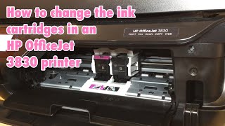 Dad Changes Ink Cartridges In HP OfficeJet 3830 [upl. by Froma]