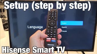 Hisense Smart TV How to Setup Step by Step from beginning [upl. by Brittne]