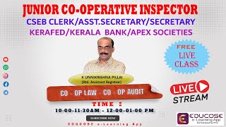 JUNIOR COOPERATIVE INSPECTOR  CSEB JUNIOR CLERK  LIVE CLASS  COOP LAWCOOP AUDIT [upl. by Ikcim]