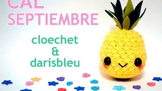 RETO CÓMO HACER UNA PIÑA AMIGURUMI CAL Septiembre cloechet y DarisBleu [upl. by Kcaj]