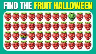 Find the ODD One Out  Fruit Halloween Edition 🎃👻🦇  Easy Medium Hard Emoji Quiz [upl. by Tod]