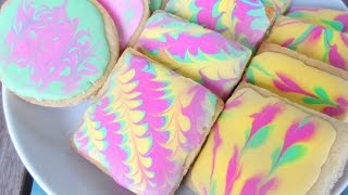 Royal Icing  Marbled  Hippie Cookie DIY  Tutorial [upl. by Claudian]