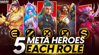 TOP 5 META HEROES FROM EVERY ROLE TO BAN OR PICK IN SEASON 34  MLBB [upl. by Ainot]