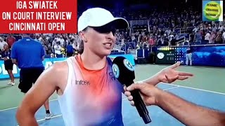 IGA SWIATEKON COURT INTERVIEWCINCINNATI OPEN 2024 [upl. by Retsevel491]