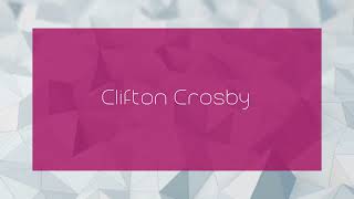 Clifton Crosby  appearance [upl. by Annaierb]