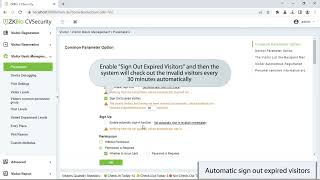 ZKBio CVSecurity Tutorial  How to Automatic sign out expired visitors [upl. by Lourdes]