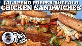 Jalapeno Popper Buffalo Chicken Sandwich  Blackstone Griddles [upl. by Leksehcey]