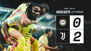 EXTENDED HIGHLIGHTS  Udinese 02 Juventus  Thuram amp Savona Goals  Three points victory [upl. by Jenelle]