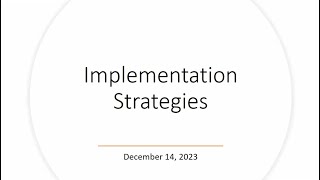 Implementation Science Education Series Seminar 4 Implementation Strategies [upl. by Otrebile]