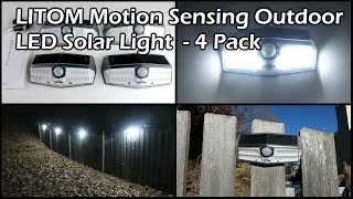 LITOM Motion Sensing Solar Powered 30 LED Outdoor Lights 4 Pack [upl. by Assiled]