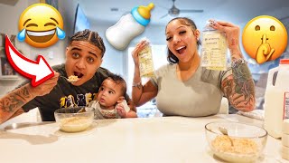 I PUT BREAST MILK IN MY HUSBANDS CEREAL PRANK  GONE WRONG [upl. by Lairea985]