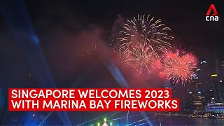 Singapore welcomes 2023 with New Year fireworks at Marina Bay [upl. by Lyrrehs]