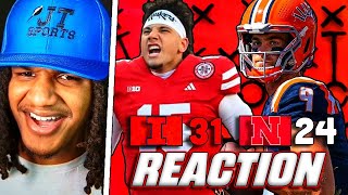 REACTION Illinois Tops Dylan Raiola amp Nebraska  CFB Week 4  JT Sports [upl. by Yrocej]