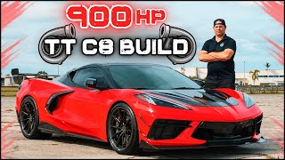 ROARING 900hp Twin Turbo C8 Corvette Build  Sound On [upl. by Arlette]