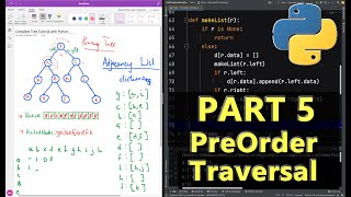 Part 5  PreOrder Traversal of a Binary Tree with Python Implementation [upl. by Ailem863]