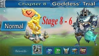 Lords Mobile  Normal Chapter 8 Goddess Trial Stage 8  6 [upl. by Nosle]