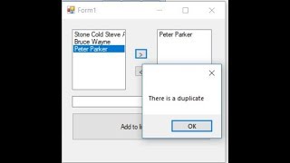 C Checking For Duplicates In Listbox From TextBox amp ListBox [upl. by Shandie]