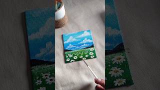 Daisies 🌸 art landscapepainting acryliconcanvas acrylicpaint minicanvaspainting foryou short [upl. by Leahcir149]