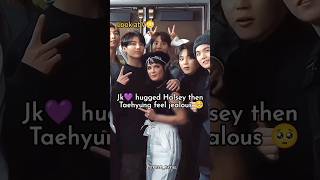 Jk💜 hugged Halsey then Taehyung feel jealous 🥺shorts btsshorts btsarmy bts ytshorts trending [upl. by Nosae591]