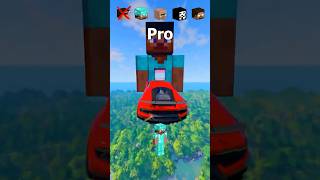 NOOB vs PRO vs VILLAGER vs HACKER vs HEROBRINE Car Jump Challenge 😂 🚗 shorts beamngdrive [upl. by Noryt467]