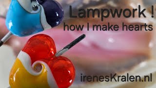 72 🩷🧡💛💚💙🩵Lampwork Heart Beads Demo [upl. by Artair]