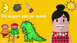 dagen van de week maandag dinsdag woensdag donderdag vrijdag zaterdag zondag 🌛🐱‍🐉🐕👧👦☀ [upl. by Noned]