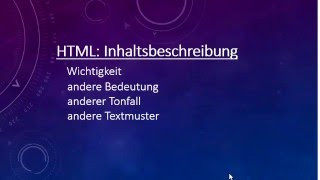 010 HTML und CSS Beschreibung von Inhalten und Aussehen der InternetSeite [upl. by Yeniar23]