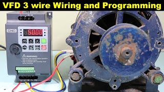 VFD 3 Wire Control Wiring with Push Button and VFD Programming TheElectricalGuy [upl. by Irving453]