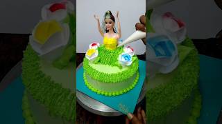 Green colour Barbie doll cakebeautiful and amazing design decorationshortvideoYouTubshortvideo [upl. by Harden688]