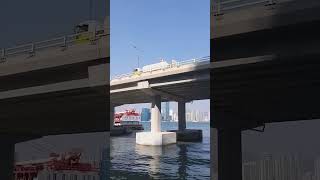 flammable truck on long bridge over still water satisfying flammable truck [upl. by Pius]